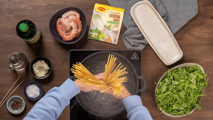 Garnelen-Rucola-Pasta