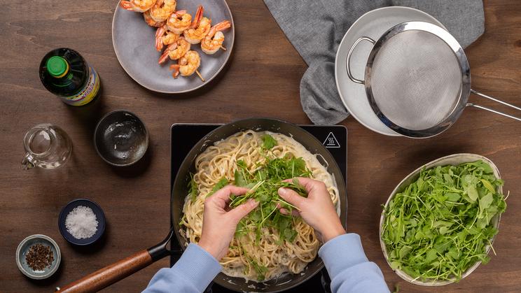 Garnelen-Rucola-Pasta