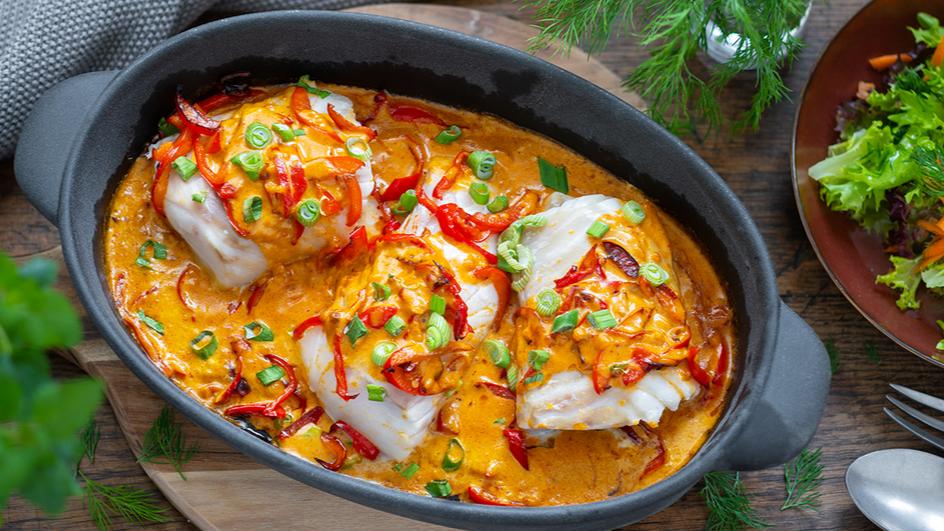 Paprika-Sahne Kabeljau