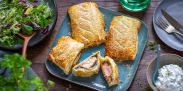 Lachsfilet in Blätterteig