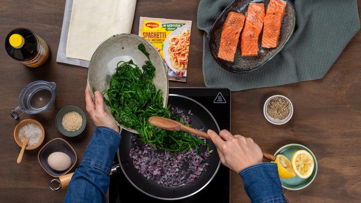 Lachsfilet in Blätterteig