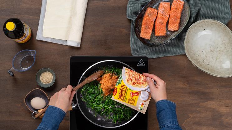 Lachsfilet in Blätterteig