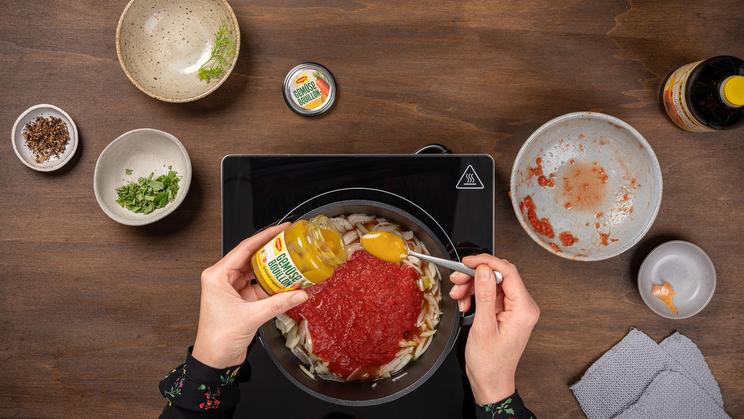 Semmelknödel mit Tomaten-Fenchel-Sugo