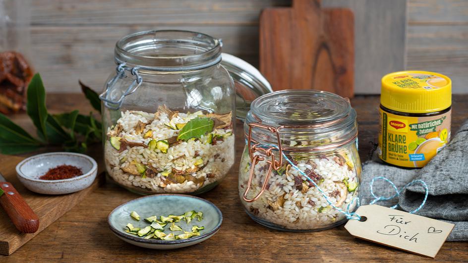 Risotto-Reismischung mit Steinpilzen zum Verschenken