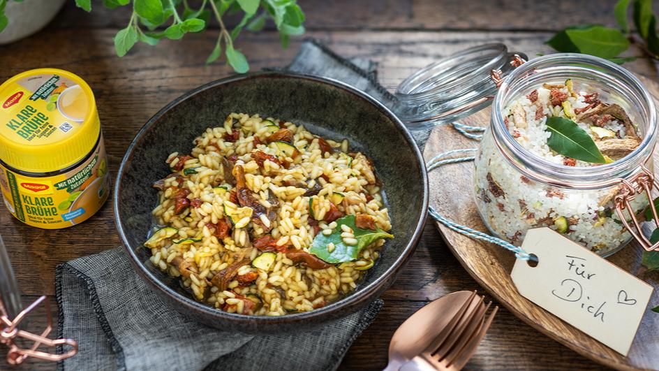 Risotto-Reismischung mit Steinpilzen zum Verschenken