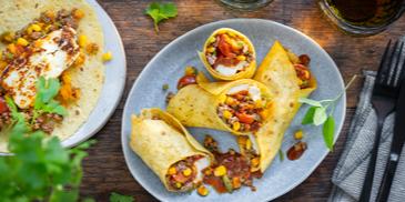 Wrap mit Kürbis und Halloumi