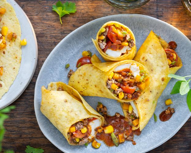 Wrap mit Kürbis und Halloumi