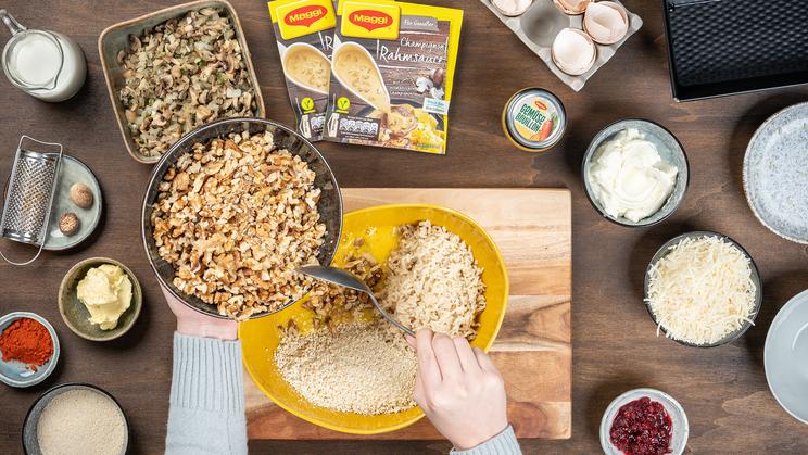 Vegetarischer Nussbraten mit Kartoffel-Selleriepüree