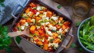Süßkartoffel-Auflauf mit Feta