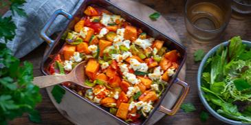 Süßkartoffel-Auflauf mit Feta