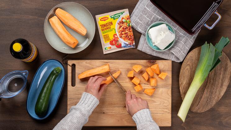 Süßkartoffel-Auflauf mit Feta