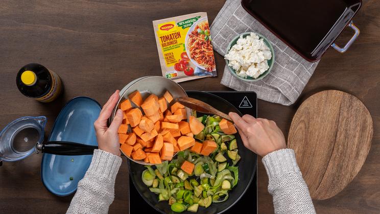 Süßkartoffel-Auflauf mit Feta