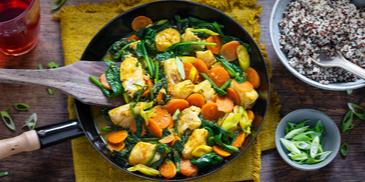 Fisch Curry mit Blattspinat