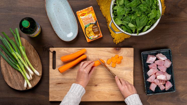 Fisch Curry mit Blattspinat