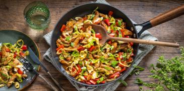 Spitzkohl Sweet Chili mit Schweinefilet