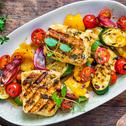 Marinierter Halloumi mit Grillgemüse