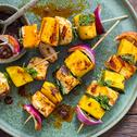 Halloumi-Mango-Spieße
