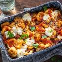 Pikanter Tortelloni-Auflauf mit Chorizo
