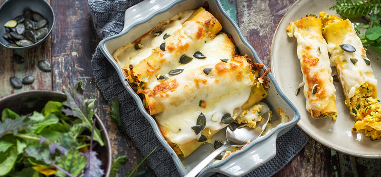 Kürbis-Cannelloni mit Ricotta