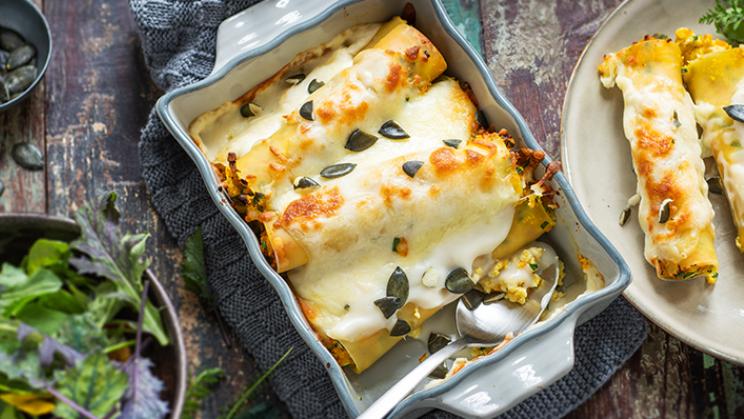 Kürbis-Cannelloni mit Ricotta