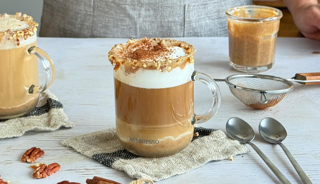 Latte cremoso de pecanas y canela