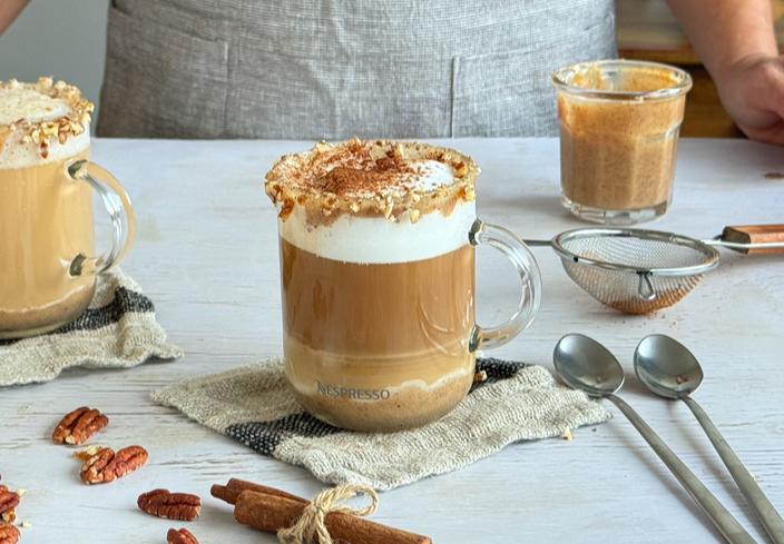 Latte cremoso de pecanas y canela