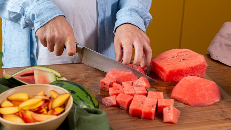 Wassermelonensalat mit Nektarinen und Feta