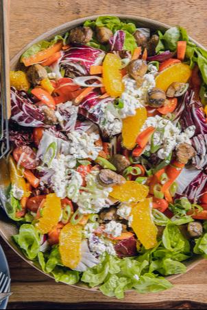 Wintersalat mit Maronen und Orangen