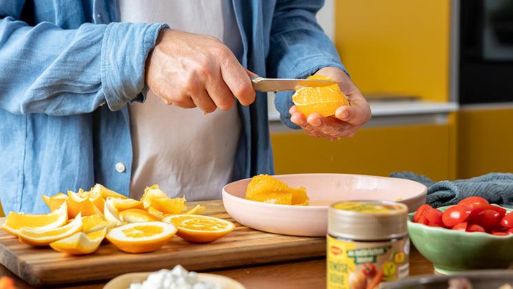 Wintersalat mit Maronen und Orangen