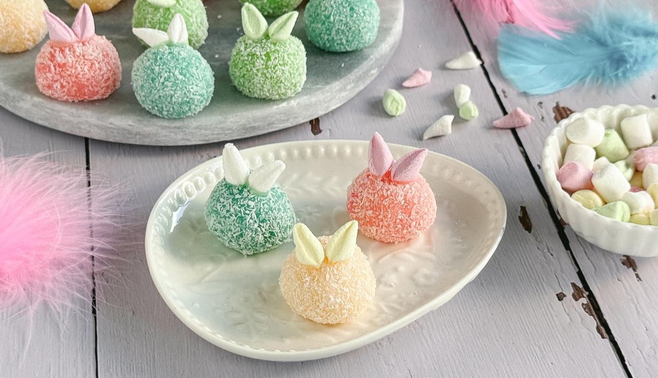 Mini brigadeiros de coco para Pascua