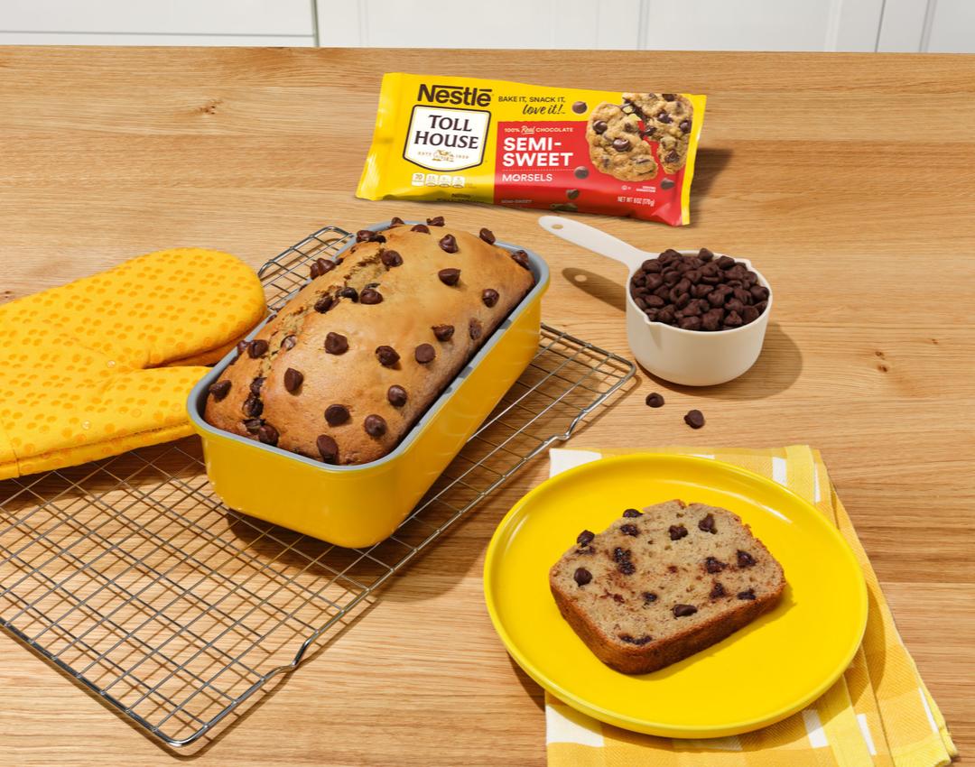 Pan de plátano con chispas de chocolate