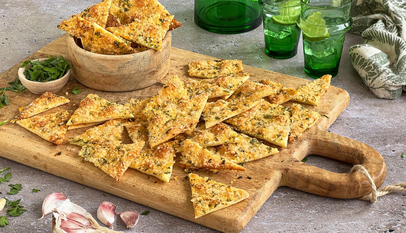 Pan de ajo con masa de pizza