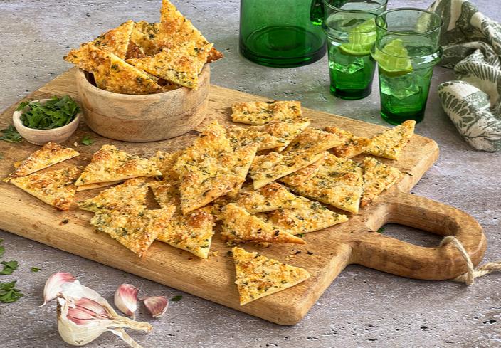 Pan de ajo con masa de pizza