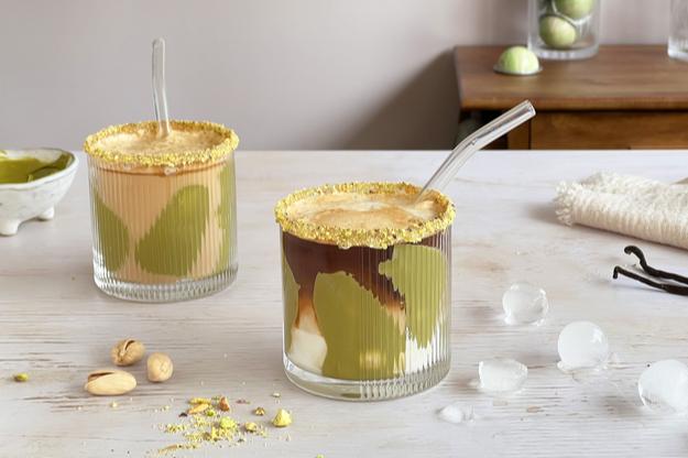 Pistacho Vanilla Iced Latte