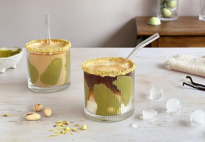 Pistacho Vanilla Iced Latte
