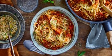 Asia Bolognese mit Zitronenpanko