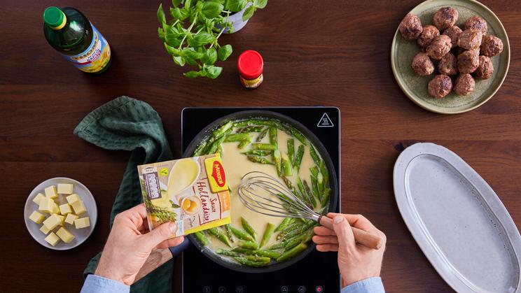 Spargel mit mediterranen Hackbällchen