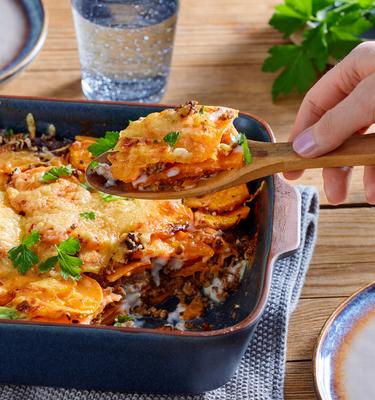 Süßkartoffel-Hackfleisch-Auflauf