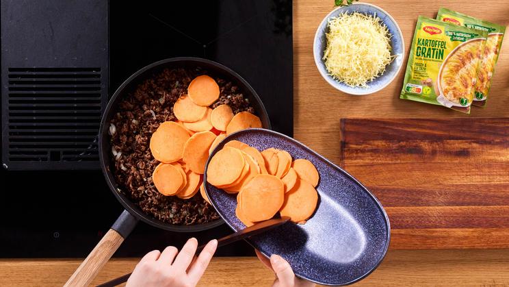 Süßkartoffel-Hackfleisch-Auflauf