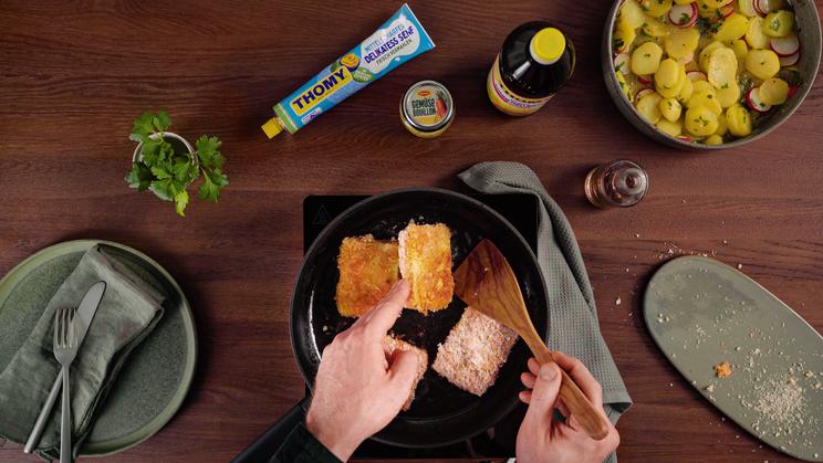 Veganes Schnitzel mit Kartoffelsalat