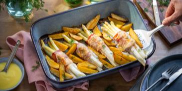 Gratinierter Spargel mit Zitronenkartoffeln