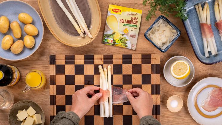 Gratinierter Spargel mit Zitronenkartoffeln