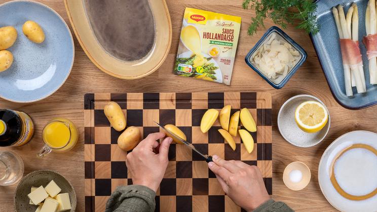 Gratinierter Spargel mit Zitronenkartoffeln