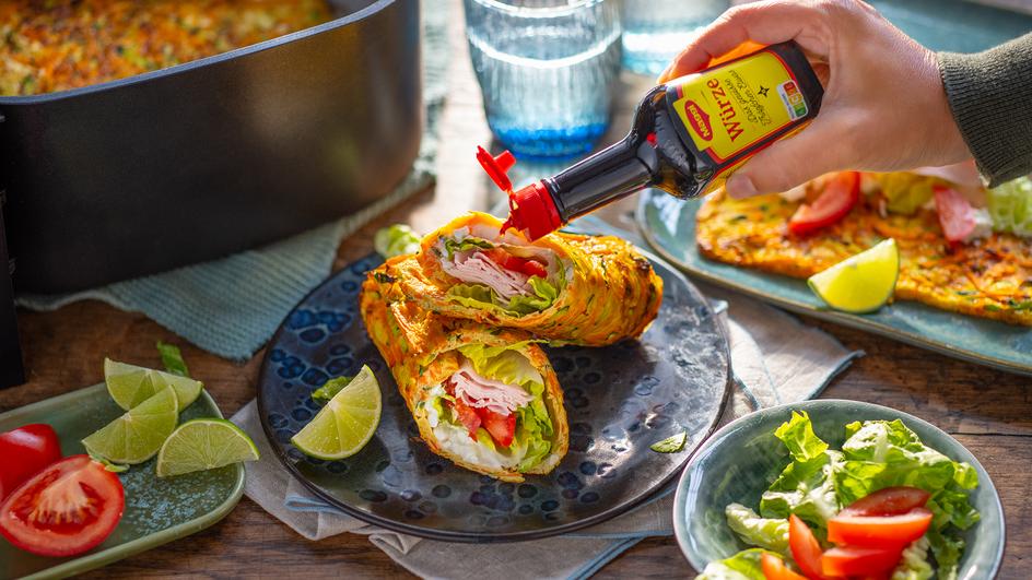 Gemüse-Wrap mit Pute im Airfryer