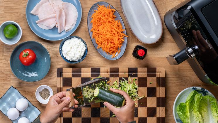 Gemüse-Wrap mit Pute im Airfryer