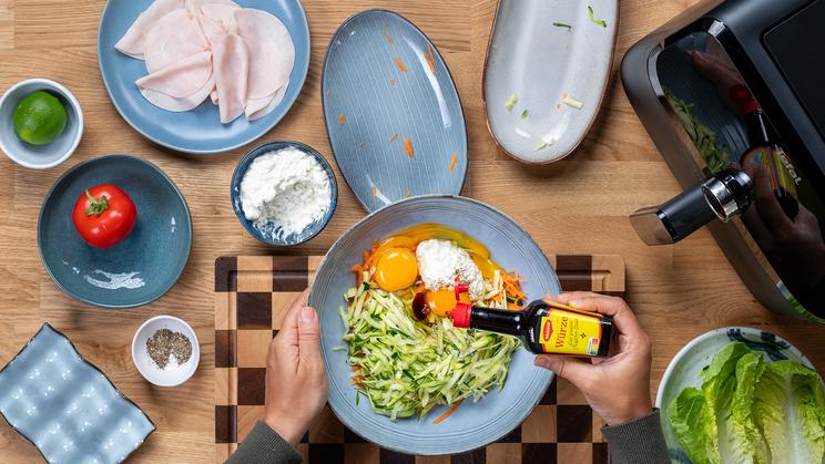 Gemüse-Wrap mit Pute im Airfryer