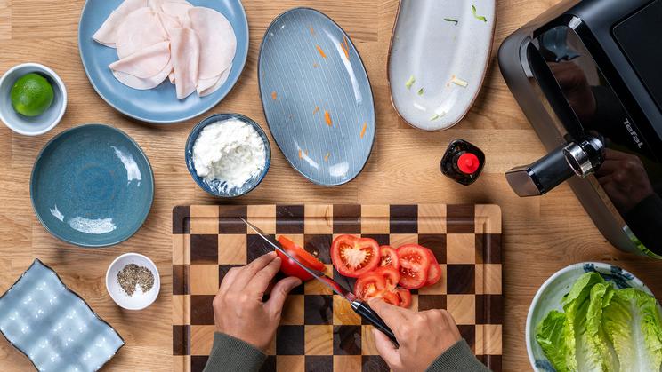 Gemüse-Wrap mit Pute im Airfryer