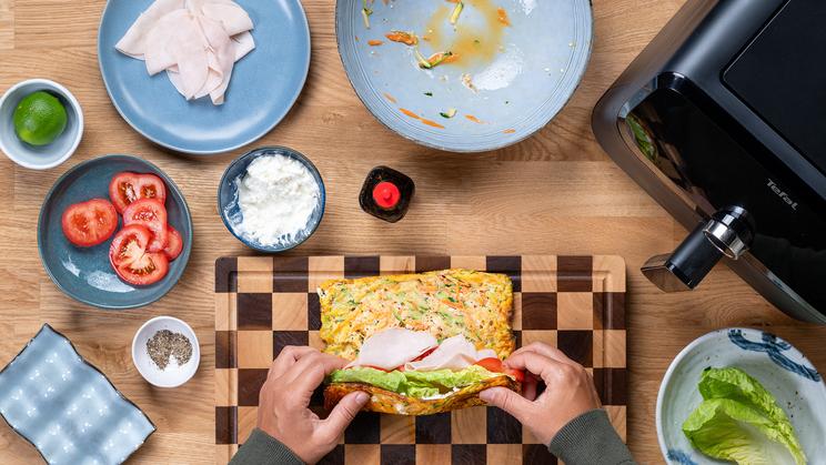 Gemüse-Wrap mit Pute im Airfryer