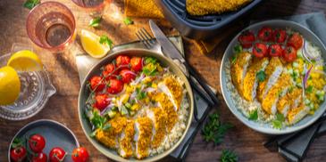 Hähnchenschnitzel im Airfryer mit Couscous