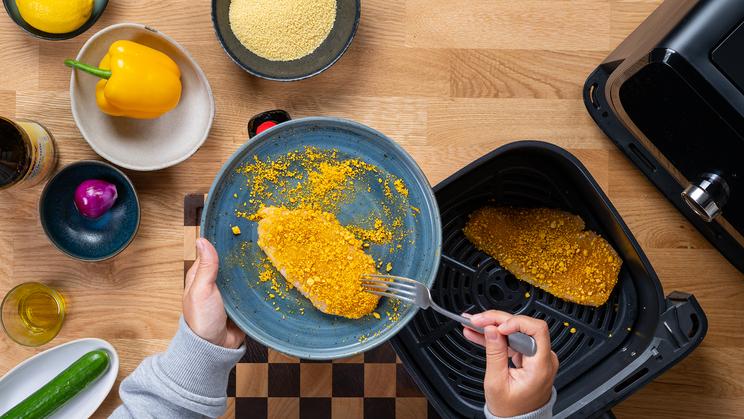 Hähnchenschnitzel im Airfryer mit Couscous